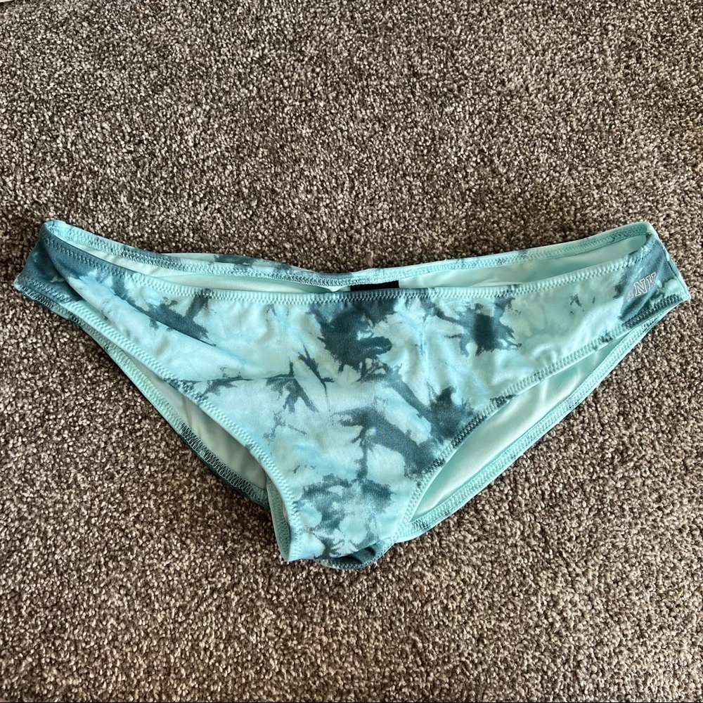 Victoria Secret PINK Sport Teal Tie Dye Cheeky Bottoms Size XL